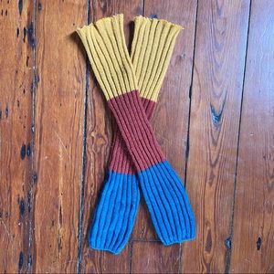 Rasta colored leg warmers
